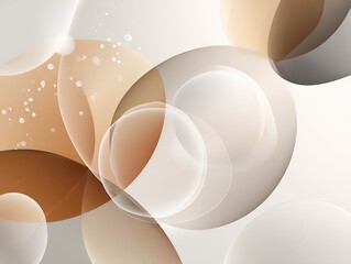 Poster - Abstract Beige and Brown Overlapping Circles Background
