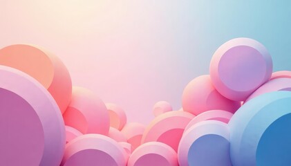 Wall Mural - Abstract shapes and pastel colors create a calming, minimalist background ideal for presentations or websites , canvas, bright, artwork