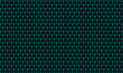 Poster - Hexagonal shape seamless pattern design | Traditional creative line stripes luxury pattern for packaging, texture, fabric, decoration, business, cover and card design with teal color