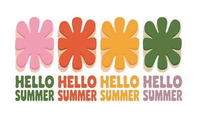 Fototapete -  Modern abstract vector posters themed around summer style, easily scalable and editable.
