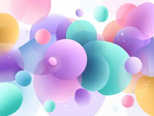 Poster - Pastel Colorful Circles Abstract Background Design