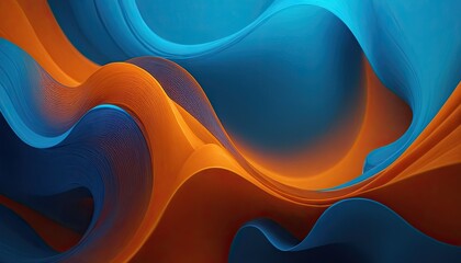 Poster - Stylish corrugated motion high-grade blue yellow orange mixed fluid gradient abstract background
1