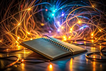 Poster - Surrealist Abstract Lines Notebook Page - Low Light Photography