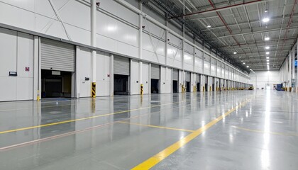 Poster - Spacious Modern Warehouse with Clean Interior and Loading Docks