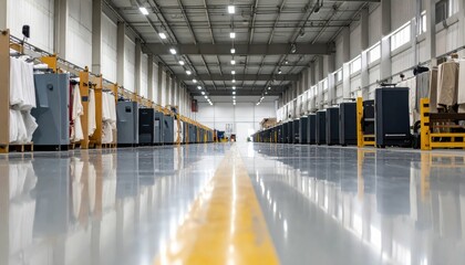 Poster - Vast Industrial Warehouse with Bright Lighting and Neat Organization