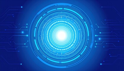 Poster - Futuristic Abstract Design with Circular Patterns and Light Effects