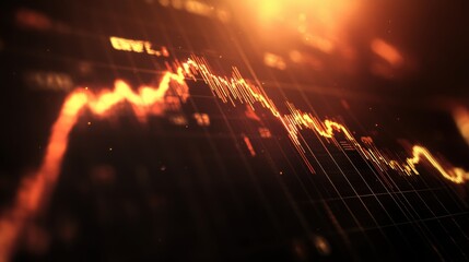 Poster - Abstract Financial Market Chart with Rising Data Trend and Glow