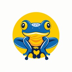 Leinwandbilder - Friendly Blue Frog Creature Illustration