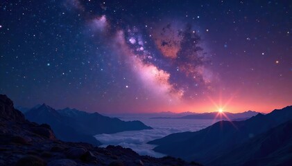 Wall Mural - mystical constellations illuminate a dark sky , sparkle, space