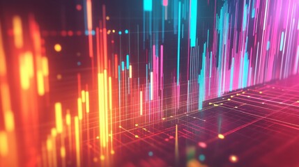 Fototapete - Vibrant Abstract Background with Colorful Light Patterns and Lines