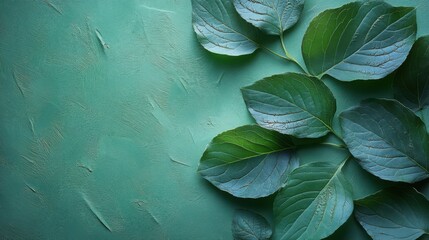Poster - Soft sage green background with barely visible leaf imprints for subtle botanical appeal
