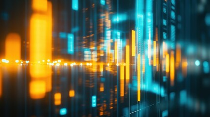 Leinwandbilder - Abstract Data Visualization with Bright Colors and Dynamic Patterns