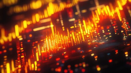 Leinwandbilder - Abstract digital background with colorful sound wave patterns and lines