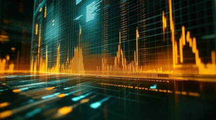 Leinwandbilder - Abstract Financial Data Visualization with Graph and Chart Elements
