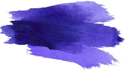 Poster - A bold, textured brushstroke of deep violet and blue watercolor on a white background.