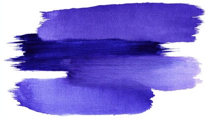Poster - A bold, textured brushstroke of deep violet and blue watercolor on a white background.