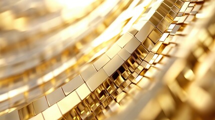 Poster - Abstract Gold Texture with Shiny Mosaic Pattern for Background Use