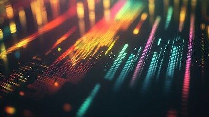 Poster - Colorful Digital Waveform with Light Effects in Abstract Background