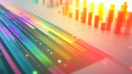 Poster - Colorful Sound Wave Visualization with Bars and Digital Effects