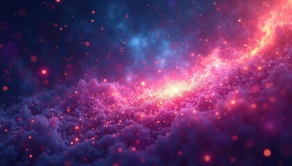 Wall Mural - ethereal glowing particles swirl in a mystical, vibrant nebula perfect for fantasy backgrounds , sta