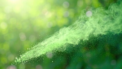 Poster - Creating green smoke effects in nature photography outdoors artistic viewpoint environmental concept
