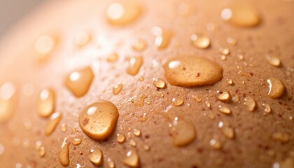 Poster - Water droplets on smooth skin close-up macro photography indoor natural beauty concept