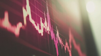 Leinwandbilder - Abstract Digital Stock Market Graph with Trend Lines and Data Points