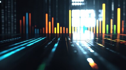 Leinwandbilder - Abstract Digital Visualization of Data Analytics and Technology Trends