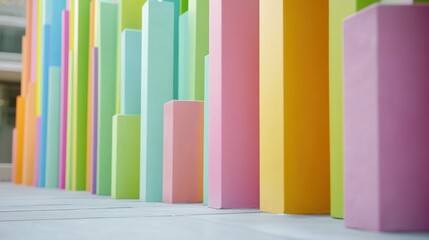 Poster - Vibrant Colorful Vertical Bars Displaying Bright Tones and Shapes
