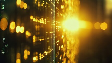 Poster - Bright Sunlight Over Glowing Data Matrix in Urban Environment