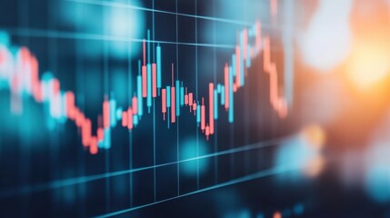Poster - Financial Data Visualization with Colorful Stock Market Chart