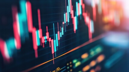 Poster - Financial Market Trends with Colorful Candlestick Chart Visualization
