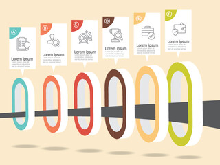 Wall Mural - infographic diagram showing steps of business, education, experiment process for background of repor