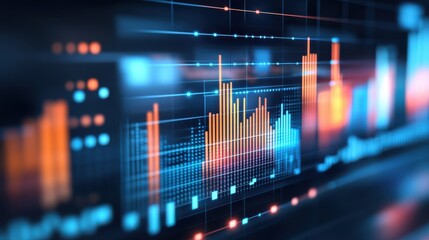 Poster - Colorful Data Visualization on Digital Screen with Analytics Graphs