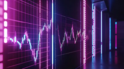 Poster - Colorful Data Visualization with Graphs in a Modern Office Setting