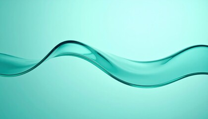 Poster - Gentle flow of aqua wave abstract art digital environment minimalist viewpoint fluid concept for modern design