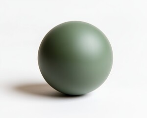 Poster - matte olive green sphere on white background