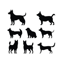 Naklejka na meble Rocky Dog Set Silhouette Clipart