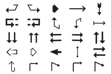 Fototapete - Arrow icons set. Arrow collection. Simple arrow big set. Vector illustration