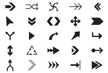 Fototapete - Set of arrows, arrows different. Arrow icon. Vector illustration