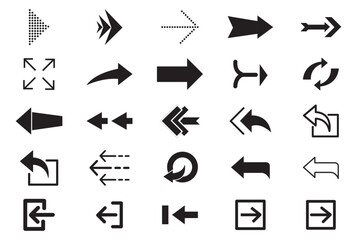 Fototapete - Set of arrows, arrows different. Arrow icon. Vector illustration