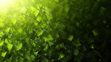 Poster - Clean geometric pattern background in shades of green, abstract shapes with modern, balanced design