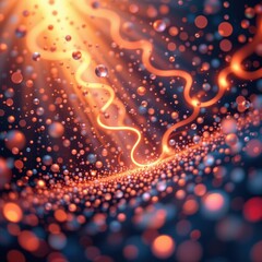 Poster - imagine a mesmerizing abstract digital background where simplicity meets plexity in a dance of light and color