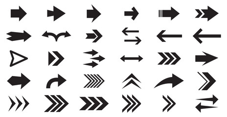 Fototapete - Set arrow icons. Collection arrows sign. Black arrow icon set. Arrow. Cursor. Arrow vector icon. Simple arrow set. Vector illustration