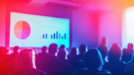Poster - Audience Engaged During Business Presentation with Colorful Charts