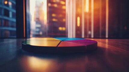 Poster - Vibrant Colorful Chart Displayed in Modern Urban Office Setting