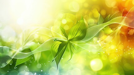 Poster - Green gradient mesh background with subtle light effects and modern smooth transitions