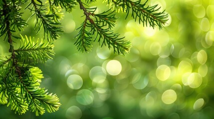 Poster - Minimalistic bright green textured background with gentle bokeh effects, perfect for presentation slides