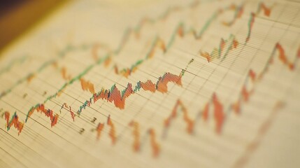Poster - Financial Market Data Analysis Chart Trending Upward Downward