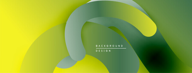 Aufkleber - Abstract fluid shapes, vibrant greenyellow gradient. Modern design element, smooth curves create dynamic composition.